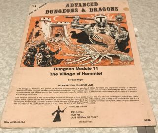 Tsr Ad&d 1st Ed.  Dungeon Module T1: The Village Of Hommlet,  9026,  1979,  Monochro
