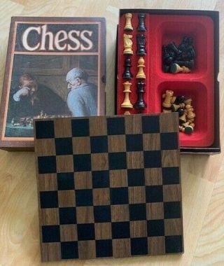 Vintage 1970 Classic 3m Chess Set,  Complete Box,  French Wood Chessmen