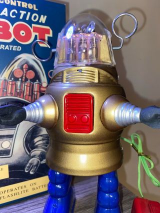 HA Ha Toys Piston Action Robot MIB Battery Operated Robby LE Gold And Navy 2