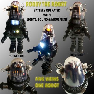 Robby The Robot Battery Operated That Walks,  Talks & Lights Up.  W/ Batteries