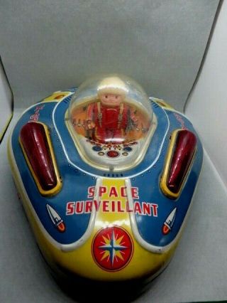 Vintage Tin Litho Space Ship Toy X - 07 Japan Action
