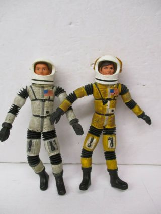 Vintage Major Matt Mason & Doug Davis Space Action Figures W/helmets