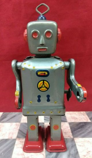 Space Tin Toy Scarce Sankei Vintage 1950s Robbie The Roving Robot Wind Up