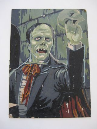 Vtg 60s Craft House Paint By Number Universal Monsters Phantom Of Opera Painting