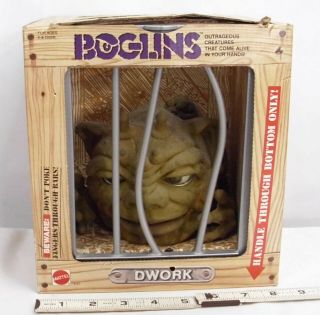 Mattel Boglins Dwork Monster Puppet Figure 1987