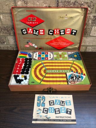 Vintage 1958 Transogram 52 Variety Game Chest Close To Complete