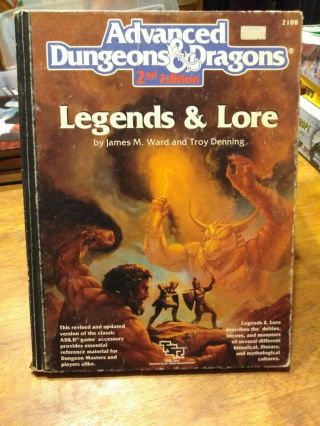 Legends And Lore Tsr Advanced Dungeons And Dragons 2e