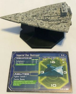Star Wars Miniatures Starship Battles Imperial Star Destroyer 35 With Card