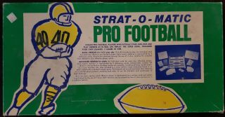 Vintage 1968 Strat O Matic Pro Football Board Game With 9 Teams
