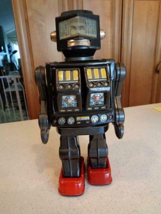 Rotate - O - Matic Astronaut Robot Battery Operated Tin Toy 60 