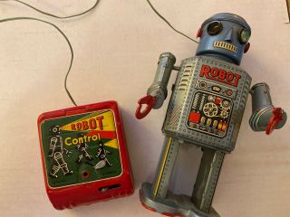 Robot R35 Green Eye Rarity Line Mar Marx Battery Tin 1950’s Japan Authentic Toy