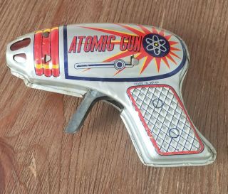 Vintage Tin Litho Atomic Space Toy Gun Made In Japan 1960 
