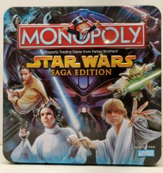 Monopoly Star Wars Saga Edition In Embossed Tin Box Parker Brothers Board Game