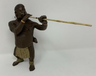 Unmarked Tribal Headhunter Hunter Figure W/ Blowgun Dart Gun Shrunken Heads