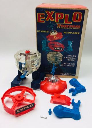 1981 Explo Walking Exploding Toy Robotron Japan Topper 6911 0011 W Box