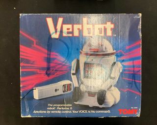 Vintage Tomy Verbot Programmable Robot Voice Activated Remote Control Japan 1984
