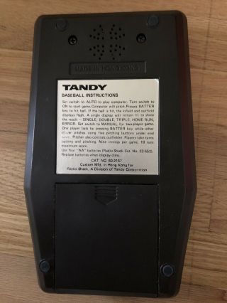 Vintage Radio Shack Tandy Electronic 2 Player Handheld Baseball Game 3