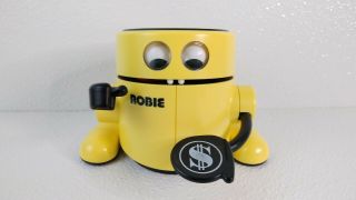 Vtg Robie The Robot Radio Shack Coin Bank 1980s