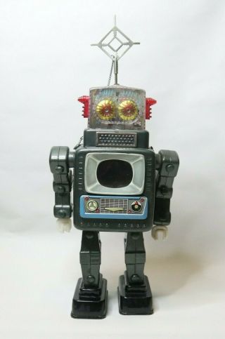 Vintage Tin Robot Television Spaceman Tv Alps Japan Video