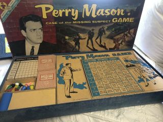 1959 Perry Mason Tv Show Board Game Case Of The Missing Suspects