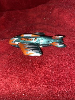 Schylling Meteor 7 Tin Toy Space Plane With Friction Motor And Bright Color 2011