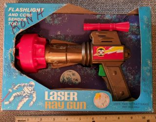 Vintage Timmee Laser Ray Gun Signal Pistol W Box Bo Battery Operated