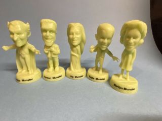 Munsters Glow In The Dark Little Big Heads Sideshow 1999 Full Set Of 5