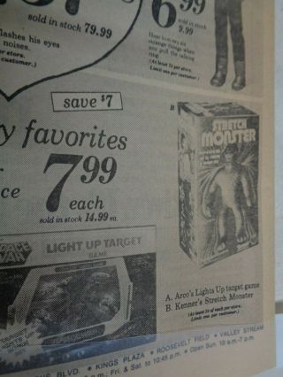 Kenner Stretch Monster 1979 Ad From Newspaper Vintage York Old Toy