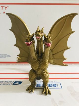 2014 King Ghidorah 7 " Bandai Toho 60th Gold Vinyl Figure Godzilla Kaiju Monster