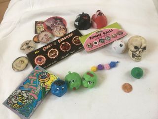 Vintage Monster Gumball Charms Toys Oddball Weird Items 80s 90s Madballs