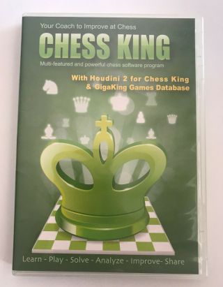 Chess King With Houdini 2 & Gigaking Database Dvd - Rom Ms Windows Pc Software