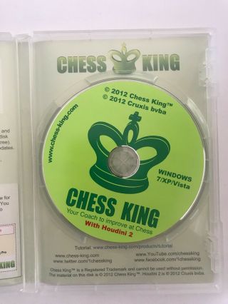 CHESS KING with Houdini 2 & GigaKing Database DVD - ROM MS WIndows PC Software 2