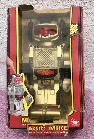 Vintage 1987 Magic Mike Robot W/ Box By Bright Not