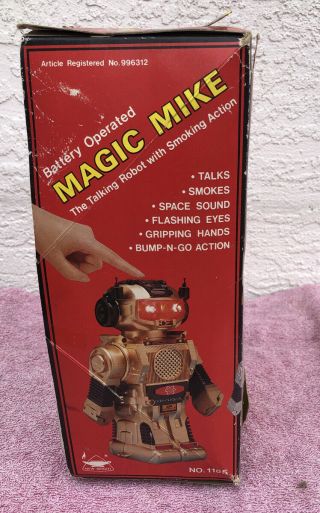 VINTAGE 1987 MAGIC MIKE ROBOT W/ BOX by BRIGHT Not 2