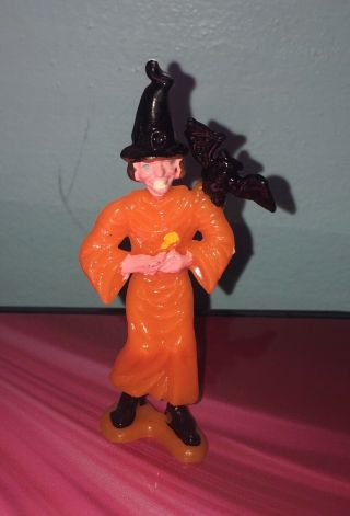 Mpc Witch Hard Plastic Hand Painted Hong Kong Vtg Monster Halloween Cake Topper