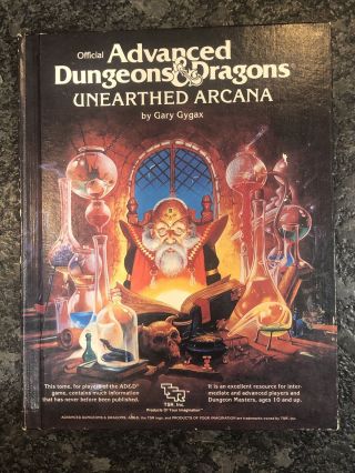 Advanced Dungeons And Dragons Unearthed Arcana 1985 Gygax Tsr Vintage
