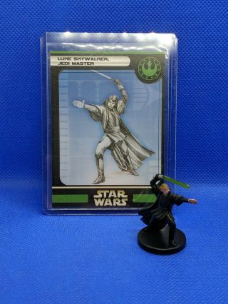 Star Wars Miniatures Luke Skywalker Jedi Master Figure & Card Universe 52 Vr