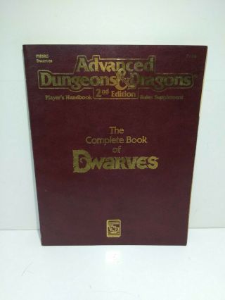 The Complete Book Of Dwarves - Advanced Dungeons & Dragons Ad&d Phbr6 - Tsr 2124