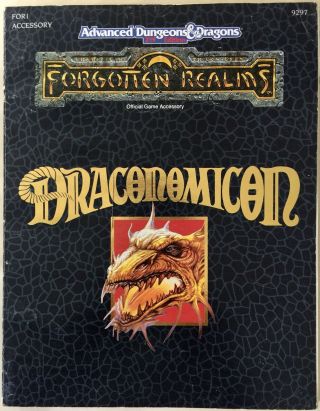 Draconomicon Forgotten Realms Advanced Dungeons & Dragons 2nd Edition Role Play