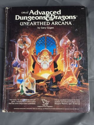 Advanced Dungeons And Dragons - Unearthed Arcana 1985 Gary Gygax Tsr 2017