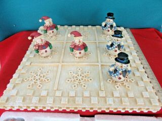 Snowmen Snowman Tic Tac Toe Game Set Red And Blue A Resin Material Board Game
