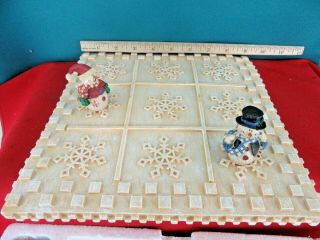 Snowmen Snowman Tic Tac Toe Game Set Red and Blue A Resin Material Board Game 2