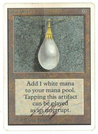 Mox Pearl - Unlimited - Signed Mtg Magic The Gathering Power P9 2