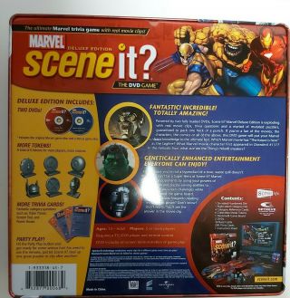 Scene It Marvel Deluxe Edition DVD Game Tin Box IN OPENED BOX 2