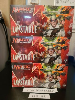 Mtg Magic The Gathering Three Unstable Booster Boxes X3 Full Art Lands