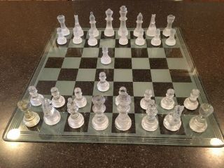 Large Glass Chess Set - Board 14 