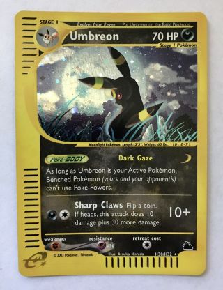 2003 Holo Umbreon Pokémon Card H30/h32 Skyridge Tcg 1st Psa Rdy