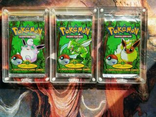 3x Pokemon Jungle Booster Packs 1st Edition Artset Vintage Wotc All Packs Light