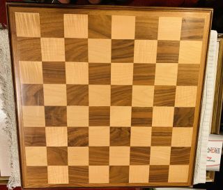 Hand Crafted Inlaid Wood 16” Square Chess Board