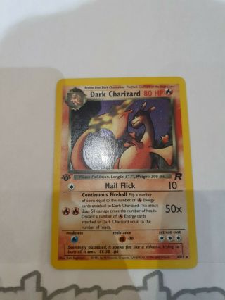 1st Edition Dark Charizard 4/82 Team Rocket WOTC Holo Rare Pokemon Card NM/MINT 3